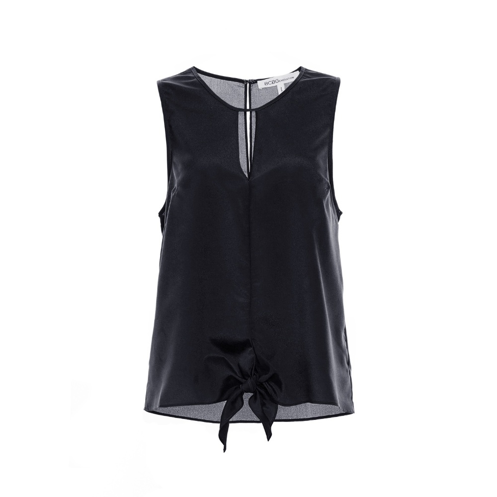 BCBGENERATION TIE WAIST TANK TOP - BLACK - X NWT